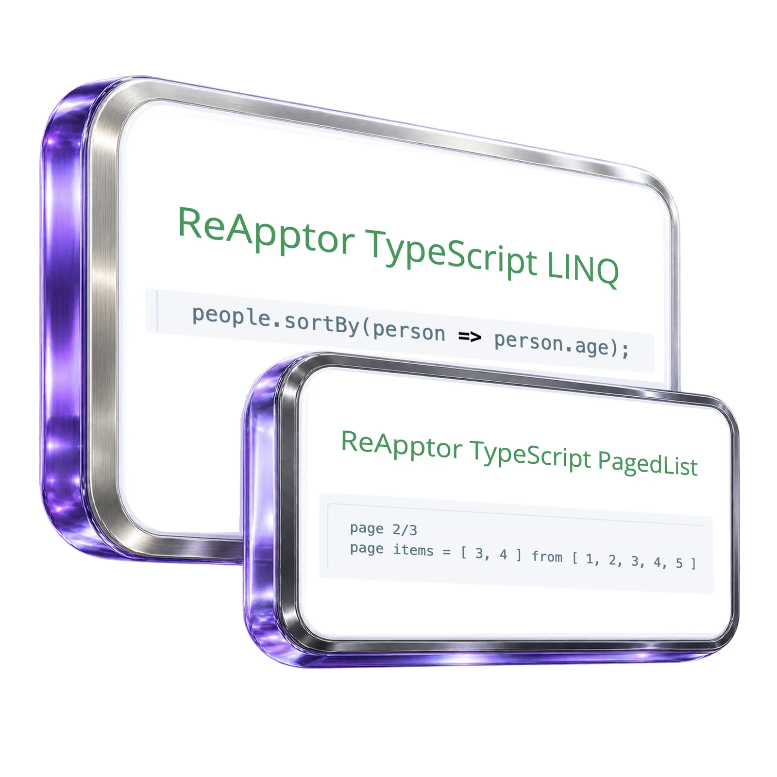 ReApptor LINQ and PagedList headings with a real sort query and page result.